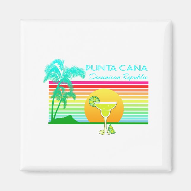 Retro Beach Punta Cana Margarita Magnet (Framsidan)