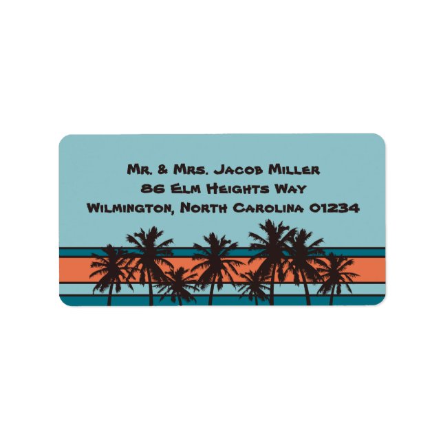 Retro Beach-Returetiketter Adressetikett (Framsidan)