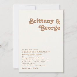 Retro Beach | Traditionellt Bröllop i Elfenbenskus Inbjudningar