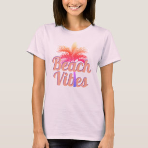 Retro Beach Vibes Handflatan Träd T Shirt