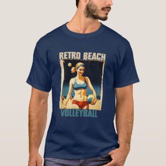 Retro Beach Volleyball T Shirt