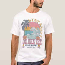 Retro Beach Wave, håll Salty Quote, Christian Tee