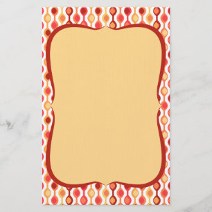 Retro Bead Mönster Gult Orange Brevpapper