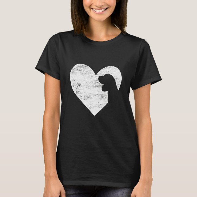 Retro Beagle Dog Heart Valentine's Day Dog Lover T Shirt (Framsida)