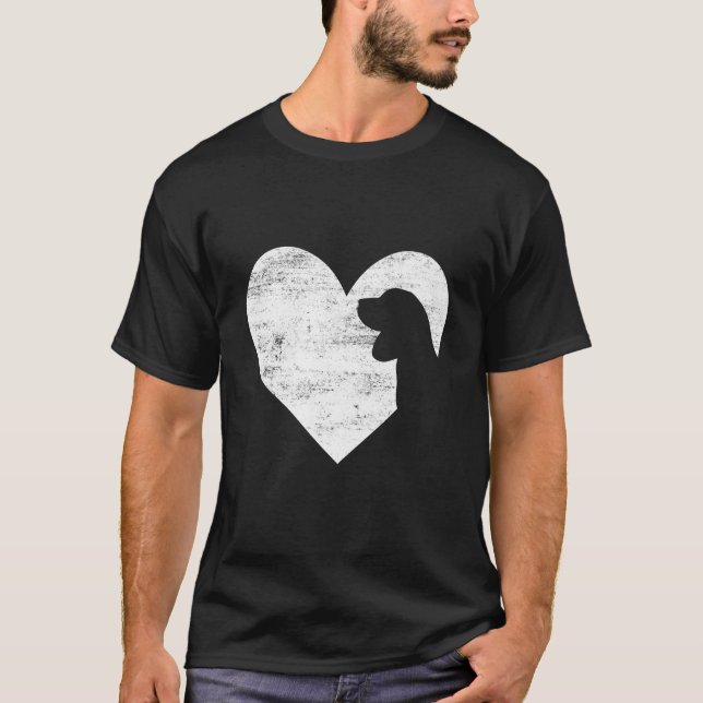 Retro Beagle Dog Heart Valentine's Day Dog Lover T Shirt (Framsida)