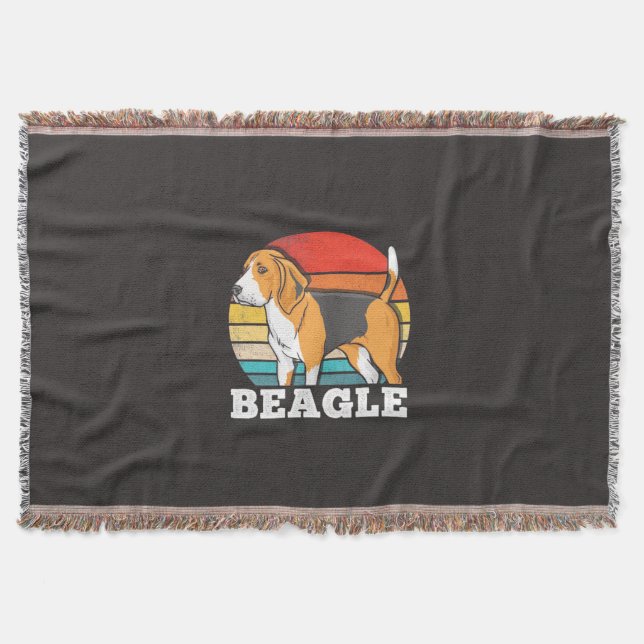 Retro Beagle Hund Filt (Framsidan)