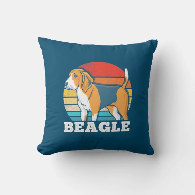 Retro Beagle Hund Kudde (Framsida)