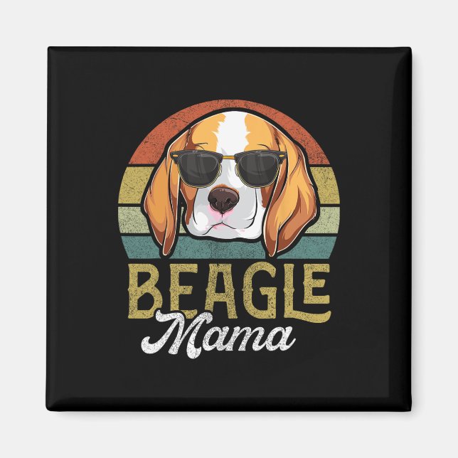 Retro Beagle Mamma Shirt Women Magnet (Framsidan)
