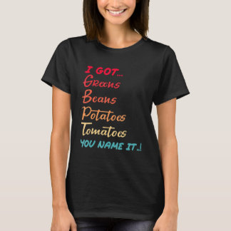 Retro Beans Grönt Potatis Tomatis Kärlek Thanksgi T Shirt