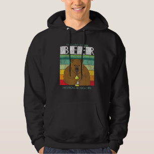 Retro Bear Drinking Beer Jag dricker öl Jakt P Hoodie