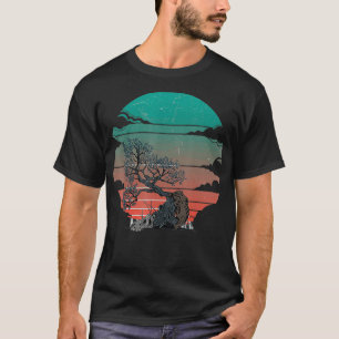 Retro Bear Minimalist Träd Vintage-grafik  T Shirt