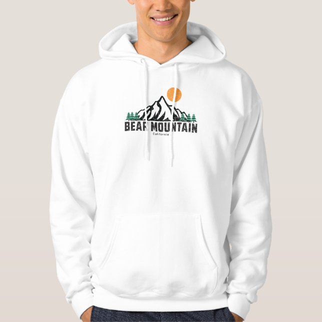 Retro Bear Mountain Ski Hoodie (Framsida)