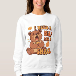 Retro Bear Nap and Snack Women’s Sweatshirt T Shirt