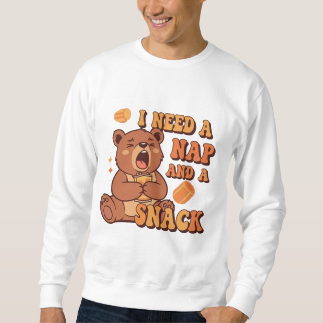 Retro Bear Needs Rest Men’s Sweatshirt (Framsida)
