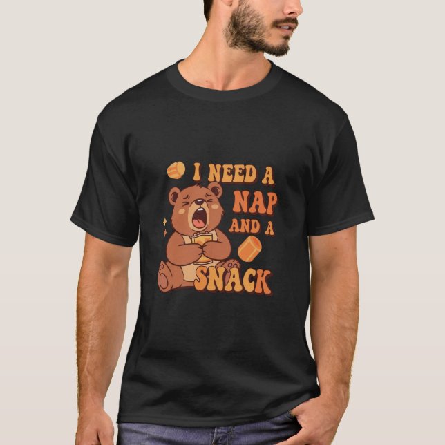 Retro Bear Snack Break Men’s Graphic T-Shirt (Framsida)