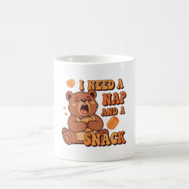 Retro Bear Snack First White Mug Kaffemugg