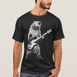 Retro Bear Spela Bass Guitar Bear Guitarist Musi T Shirt