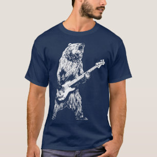 Retro Bear Spela Bass Guitar Bear Guitarist Musi T Shirt