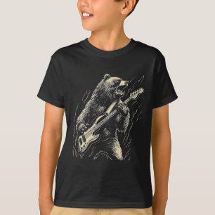 Retro Bear Spela Bass Guitar Bear Guitarist Musi T Shirt