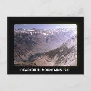 Retro Beartooth Mountains Scenia Highway liggande Vykort