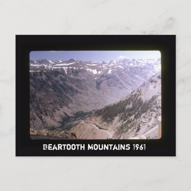 Retro Beartooth Mountains Scenia Highway liggande Vykort (Framsida)