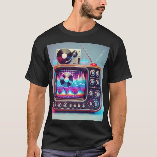 "Retro Beatwave: Vintagevibbar, Modern Groove!" T Shirt (Framsida)