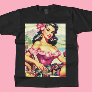 Retro Beauty Hispanic Girl T Shirt