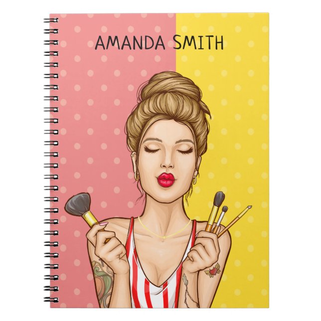 Retro Beauty/Makeup Möte Anteckningsbok (Framsidan)