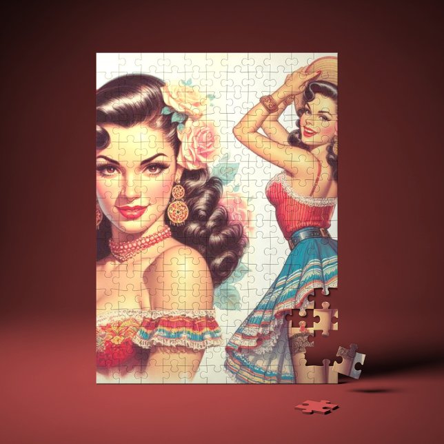 Retro Beauty Mexican Woman Pussel (Skapare uppladdad)
