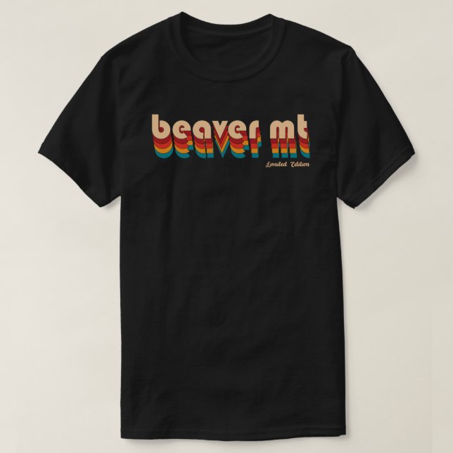 Retro Beaver Mountain Ski T Shirt (Design framsida)