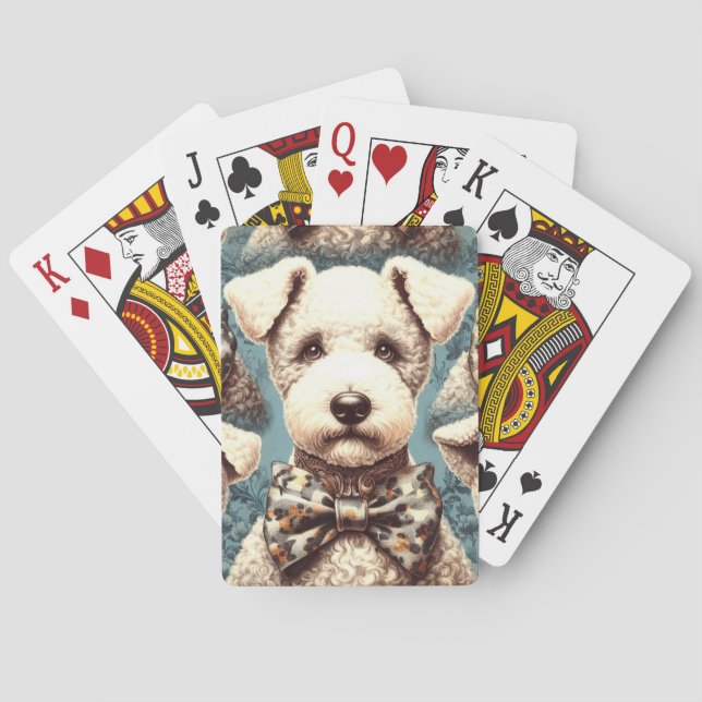 Retro Bedlington Terrier Illustration Casinokort (Baksidan)