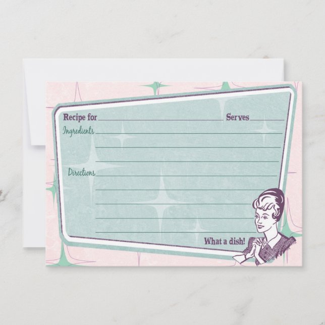 Retro Beehive Hairdo Recept Card (Framsida)