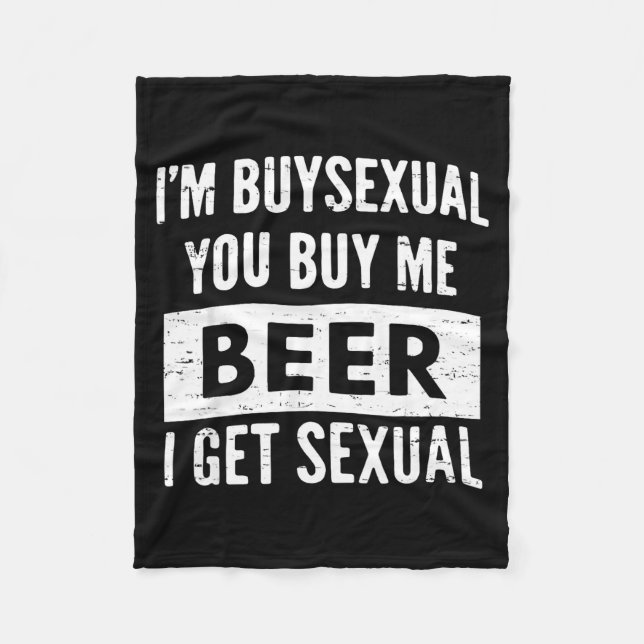 Retro Beer Funny I'm Buyual You Buy Me Beer I Get  Fleecefilt (Framsidan)