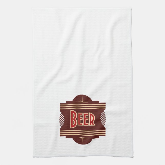 Retro Beer Logotyp Pub Towels Kökshandduk (Vertikal)