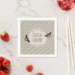 Retro Bees och Honeycomb Baby Shower Pappersservett