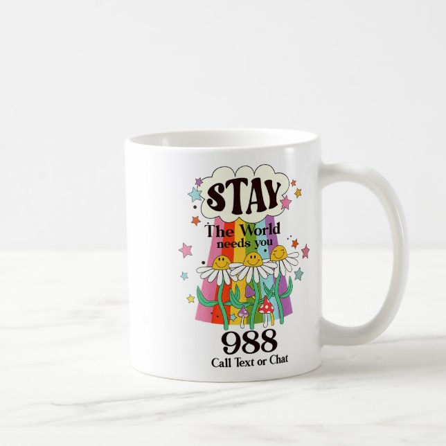 Retro Behåll världen i behov av självförebyggande  Kaffemugg (Höger)