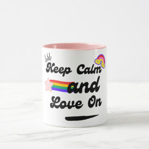 Retro Behålla Lugn och Kärlek på Mugg