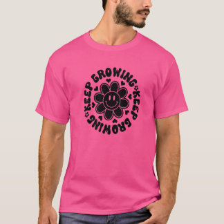 Retro-Behålla Smile Ansikte inspirationspoti T Shirt
