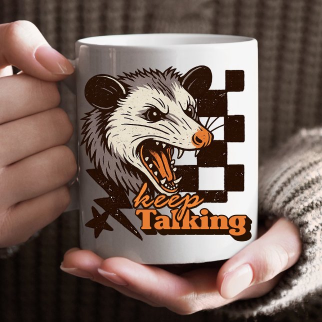 Retro Behålla Talking Feral Possum: Arg Vild Anima Kaffemugg (This keep talking feral possum design brings bold edgy humor to your day!
)