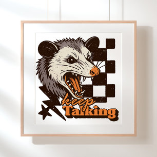 Retro Behålla Talking Feral Possum: Arg Vild Anima Poster