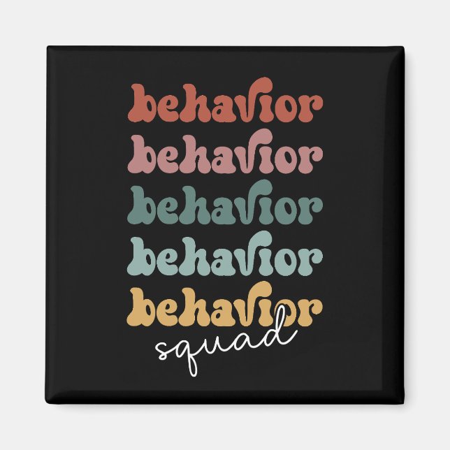 Retro Behavior Squad Behavioral Therapist Magnet (Framsidan)