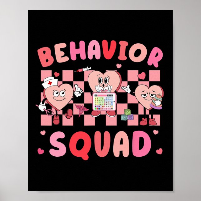 Retro Behavior Therapist Valentine Applied Behavio Poster (Framsidan)