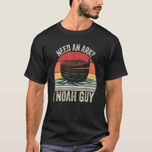 Retro behöver en Ark I Noah Guy Christian Pun Funn T Shirt (Framsida)