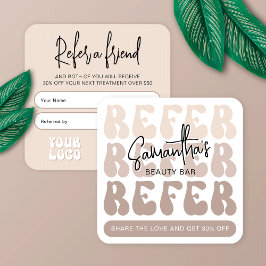 Retro Beige återger en vän till Modern Logotyp Las Rabattkort