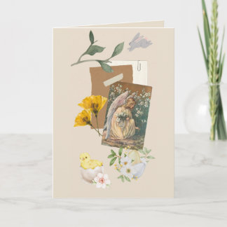 Retro Beige Easter Card Kort