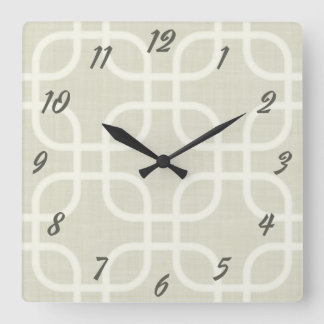 Retro Beige Geometric Fyrkantig Klocka