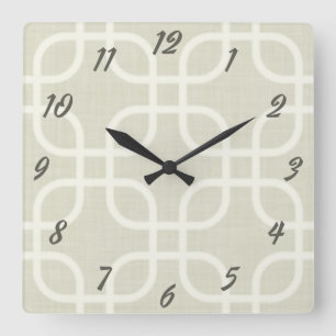 Retro beige geometriskt fyrkantig klocka