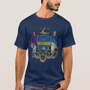 Retro bekymrad flagga av Philadelphia Pennsylvania Tee Shirt