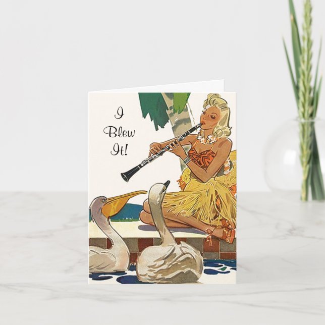 Retro Belated Birthday Oops Card Cards jag sprängd Kort (Framsida)