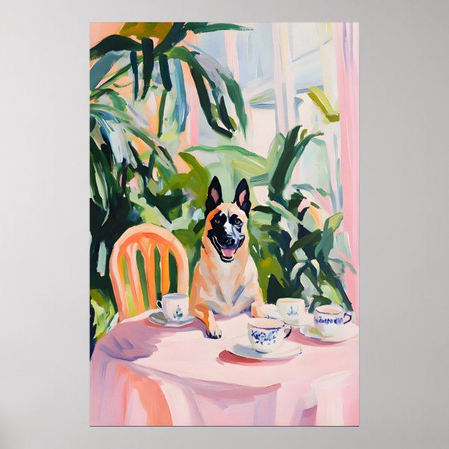 Retro belgisk Malinois-affisch, Belgisk Malinois Poster (Framsidan)